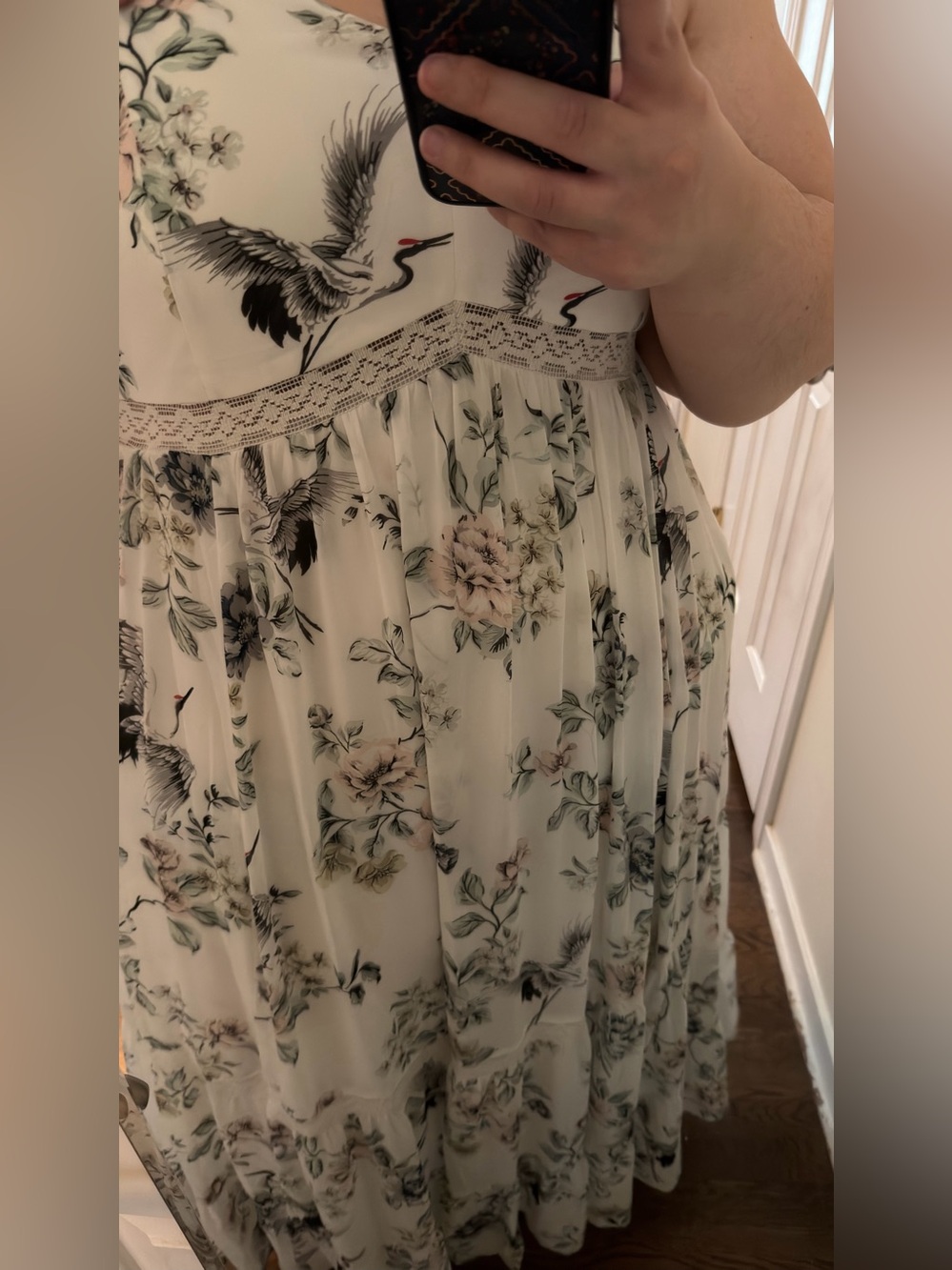 torrid Maxi Dress with Botanical & Crane Print - Picture 4 of 6